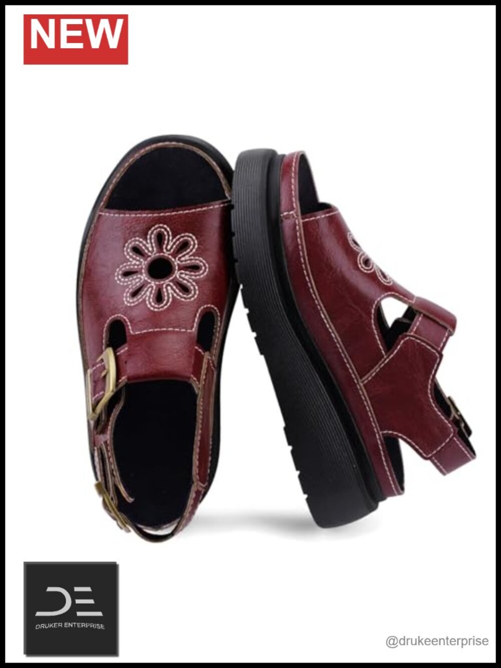 Women's Platform Wedge Sandals Adjustable T-Strap Floral